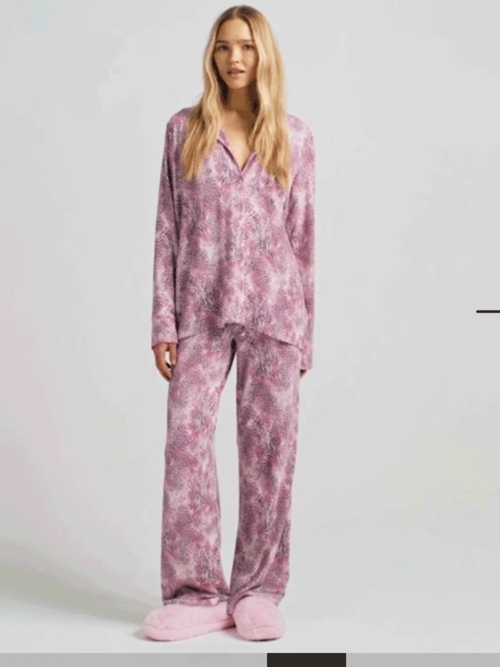 Set! SKIMS Lilac Pink Animal Luxe Soft Button Down Pajama Set S NWT!!